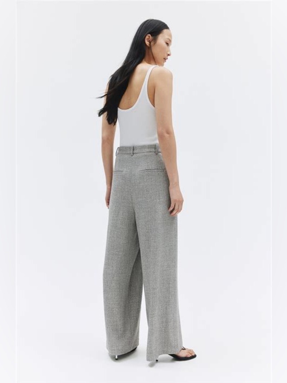 H&M Wide Leg High-Waist Women's Dress Pants - Gray